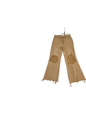 vervet by flying monkey jeans 29 Distressed Mid Rise 90  Crop Flare Army Khaki